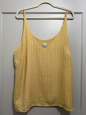 A New Day Polka Dot Yellow Cami Tank Top